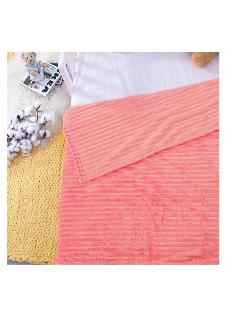 NEW Pink Fuzzy Toddler Blanket Fluffy Lightweight 27”x40”